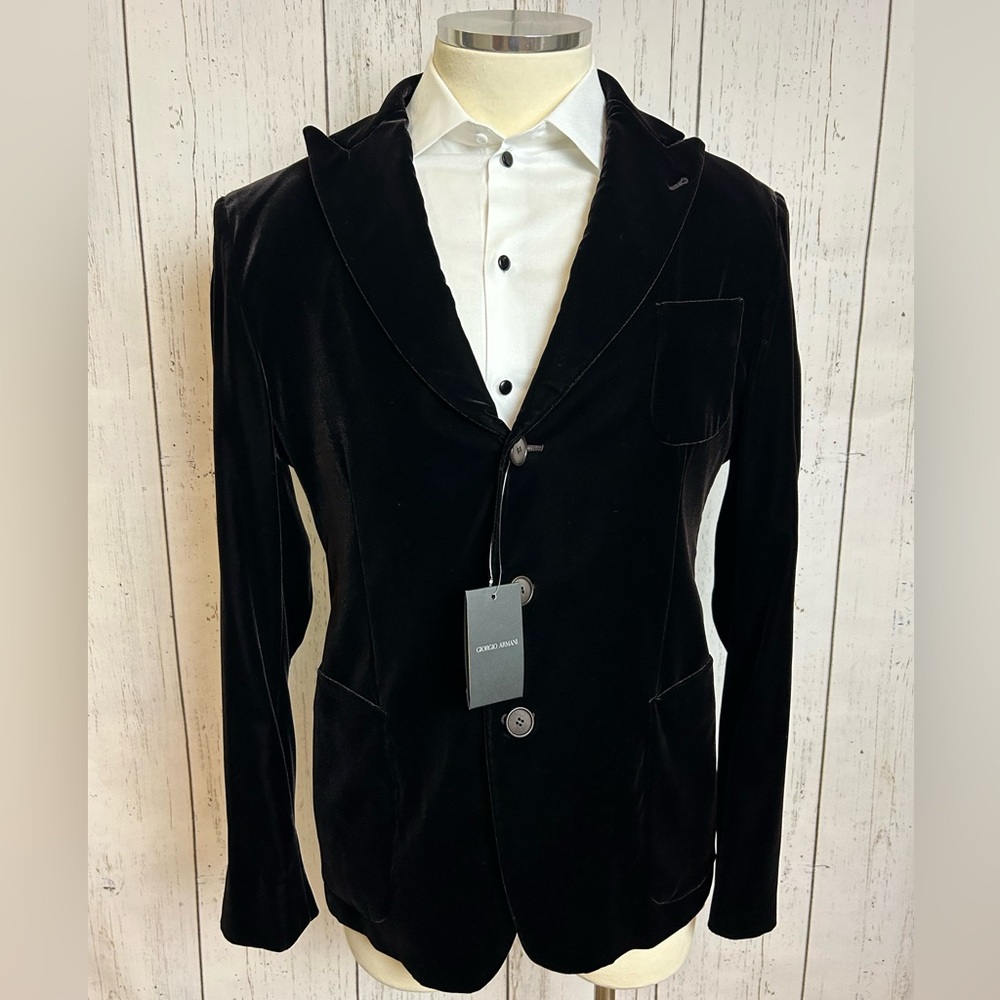 NWT Giorgio Armani Black Label Upton Velvet Jacket EU: 56R US: 46 Retail $2795